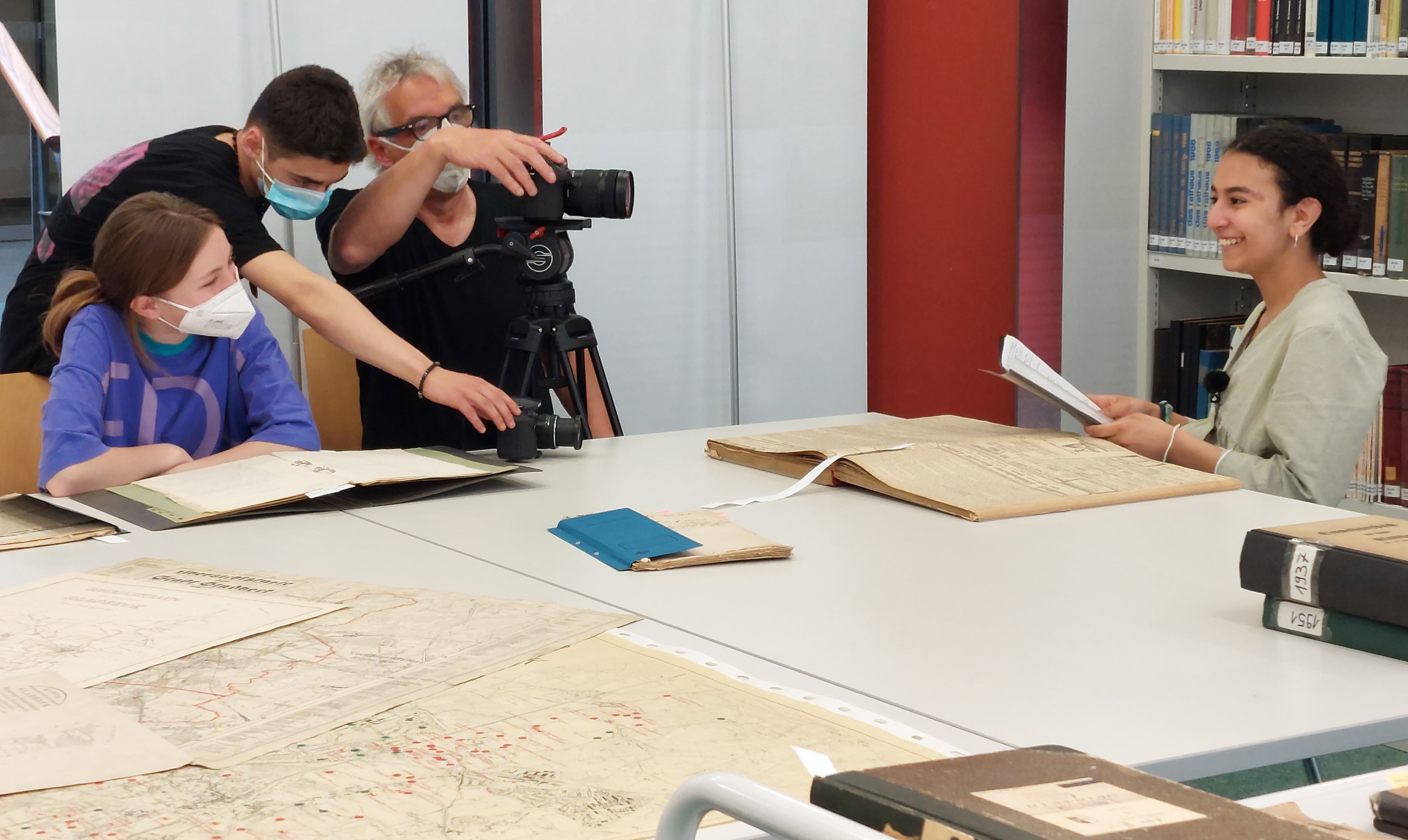 Filmdreharbeiten im Lesesaal des Stadtarchivs Gladbeck © Stadt Gladbeck