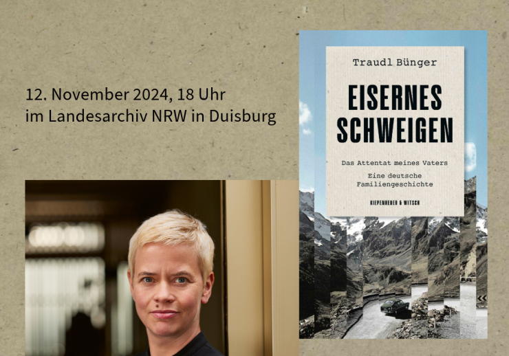 Kollage mit Bild von Traudl Bünger und Buchcover von "Eisernes Schweigen"