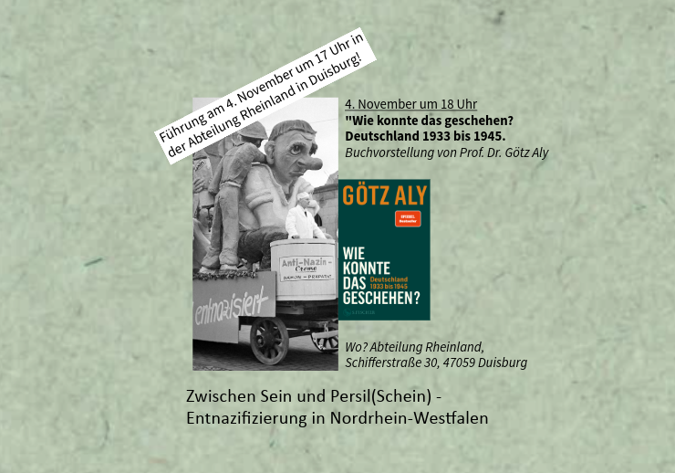 Hinweis auf die Lesung von Götz Aly