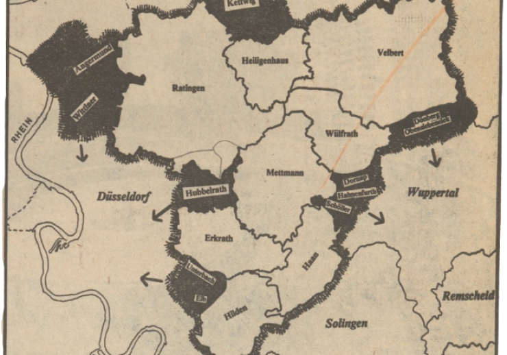 Karte der kommunalen Neugliederung