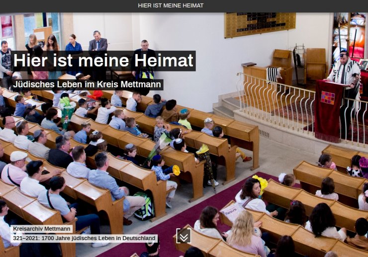 Startseite der virtuellen Ausstellung "Hier ist meine Heimat. Jüdisches Leben im Kreis Mettmann"
